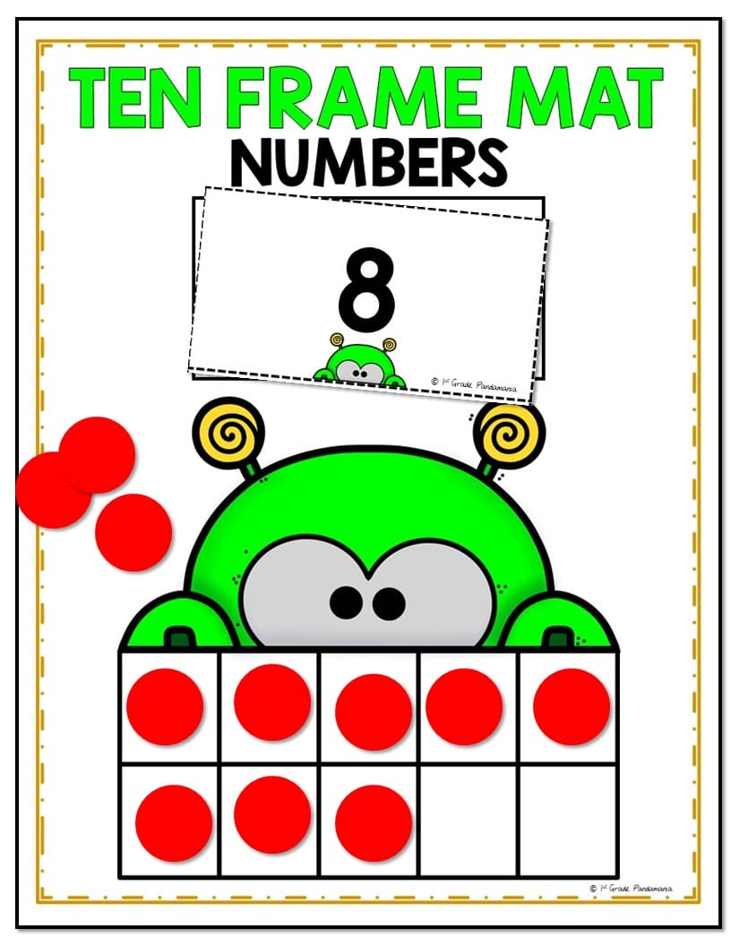 FREE Ten Frame Mat and Flashcards for Number Sense