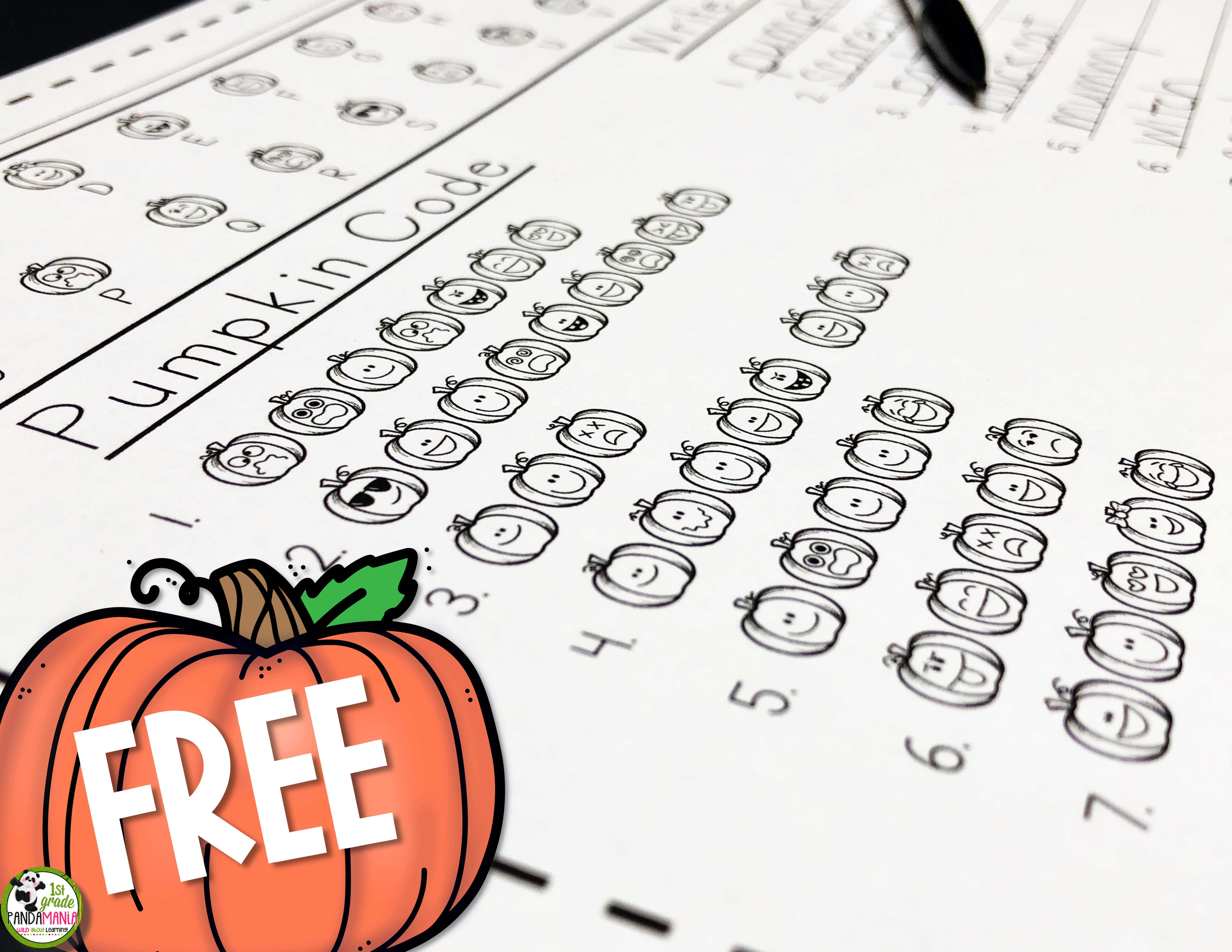 Just type in your weekly spelling, vocabulary or sight word list of 10 words and a Halloween Pumpkin Code Puzzle Activity will automatically fill, ready to print and be solved!