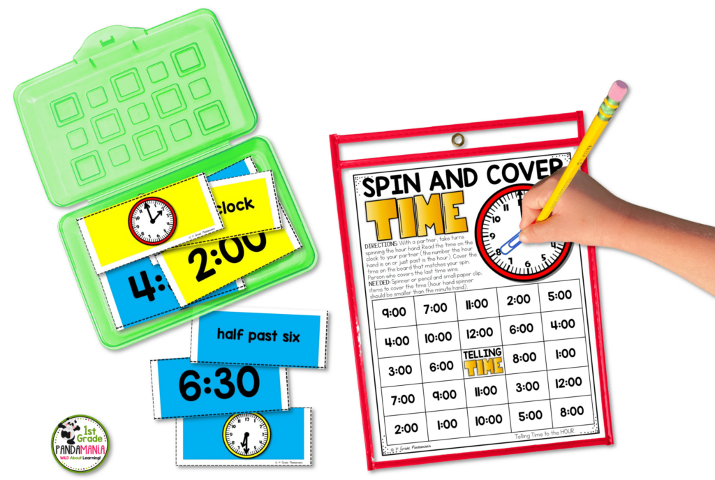 Reinforce telling time to the hour and the half hour skills for kindergarten, 1st and 2nd grade students with these great centers and games!