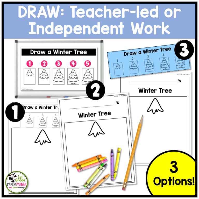 Directed Drawing is great for reinforcing spatial relations, fine motor skills, following directions, and is super fun! Use these winter directed drawing activities during December, January, February and the winter holidays.