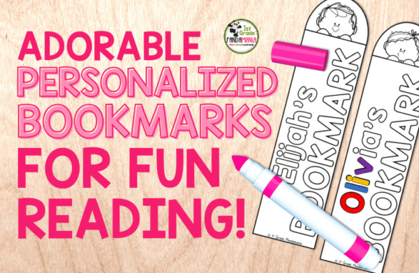 The Best Personalized Gift: Printable Bookmark Templates | 1st Grade ...