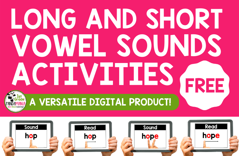 Easy Long and Short Vowel Sounds Digital Activities + FREEBIE