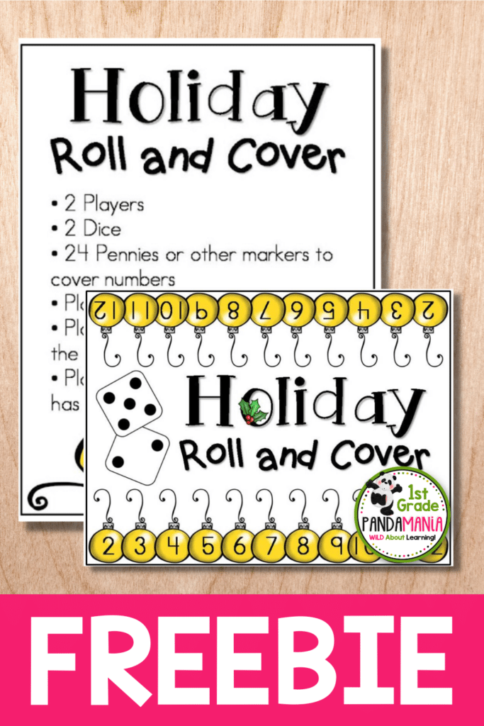 Simple Holiday Roll and Cover Game FREEBIE 2