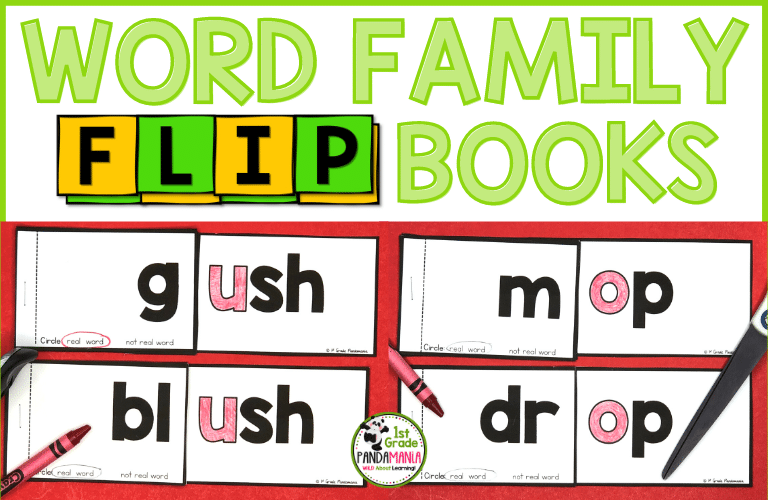 Easy to Make One-Page Word Family FLIP Books!
