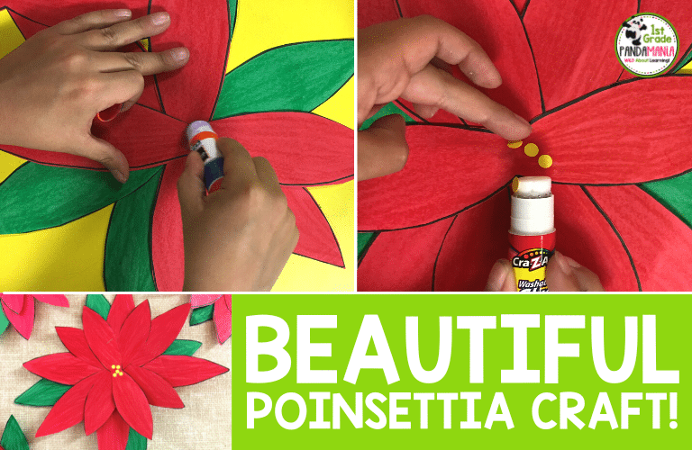 This poinsettia craft was hand-drawn by one of our teacher's mothers and has become a favorite Christmas craft idea for first graders since!