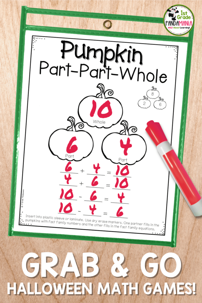 These Halloween math worksheets are easy and fun for 1st and 2nd graders to play, while also practicing essential math skills in October!