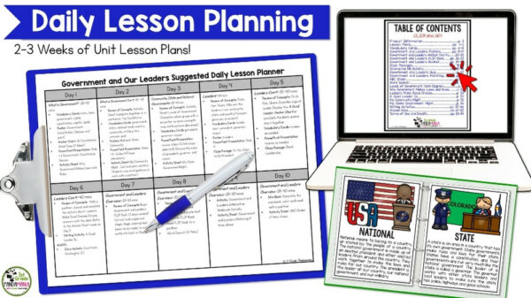 Government and Leaders Social Studies Civics Unit (FLIP Book INCLUDED) 3