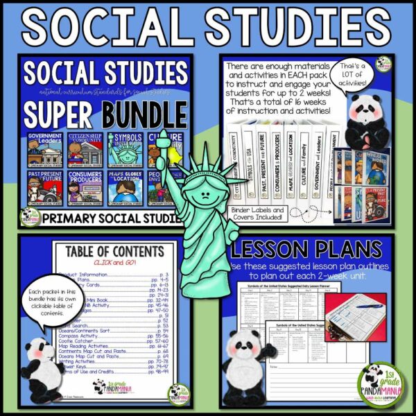 Science and Social Studies Curriculum and Units BUNDLE for 1st and 2nd Grade 5