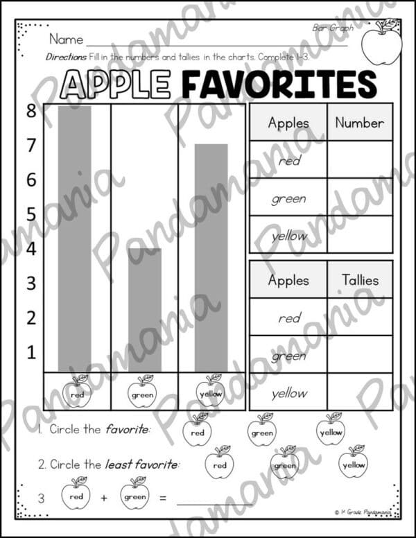 Graphing Activities BUNDLE | 1st Grade US and Canadian/UK Versions 6