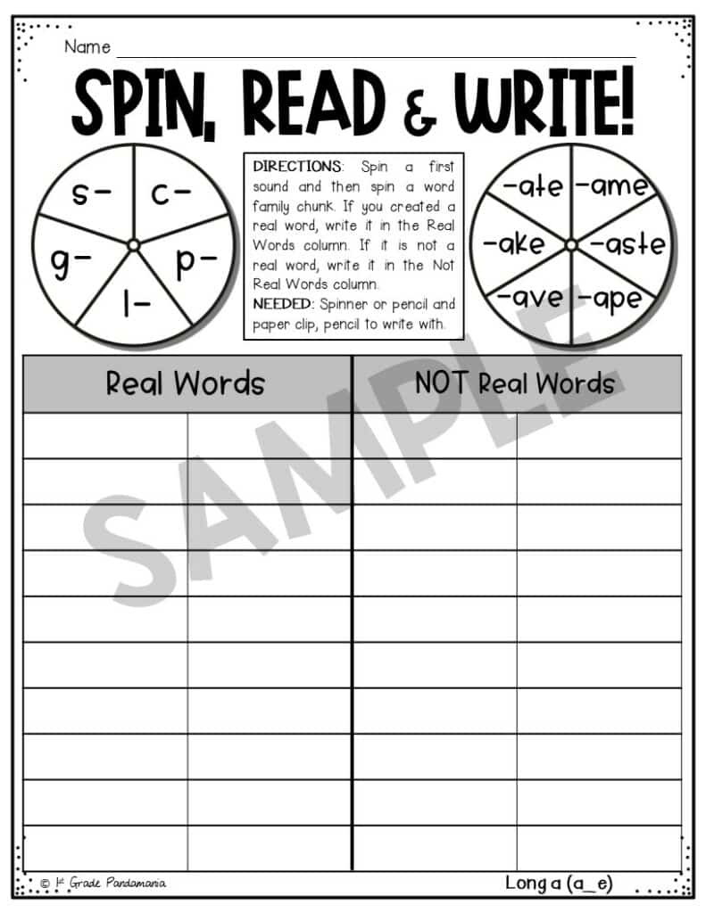 Long Vowel Worksheets Phonics Activities BUNDLE | 1st Grade Pandamania
