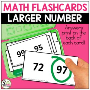 Larger Number (Advanced Quantity Discrimination) Number Sense Flash Cards 9