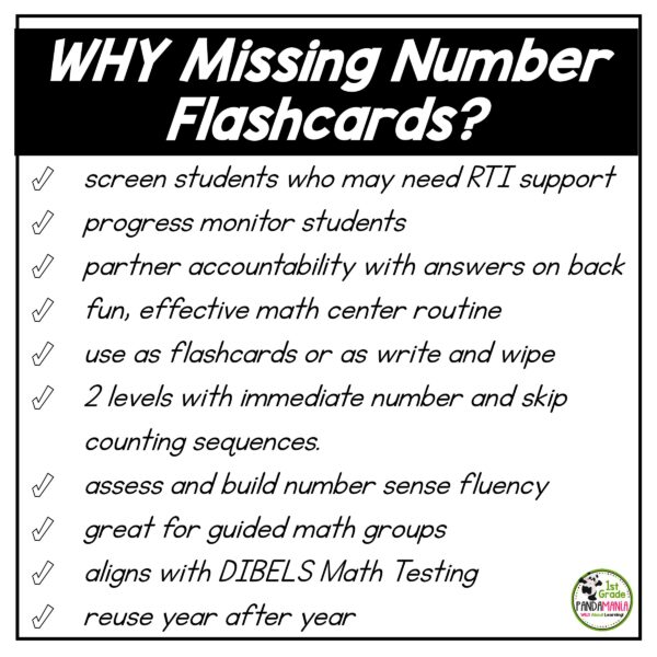 Missing Number Fluency Number Sense Flash Cards 2