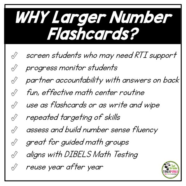 Larger Number (Advanced Quantity Discrimination) Number Sense Flash Cards 2