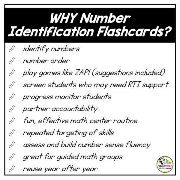 Number Identification Fluency Number Sense Games and Flash Cards FREE 2