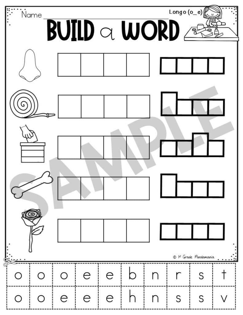 Long Vowel Worksheets Phonics Activities BUNDLE | 1st Grade Pandamania