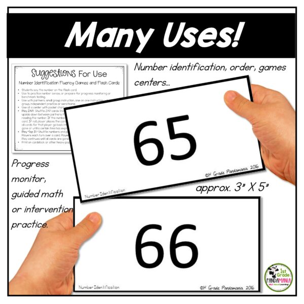 Number Identification Fluency Number Sense Games and Flash Cards FREE 3
