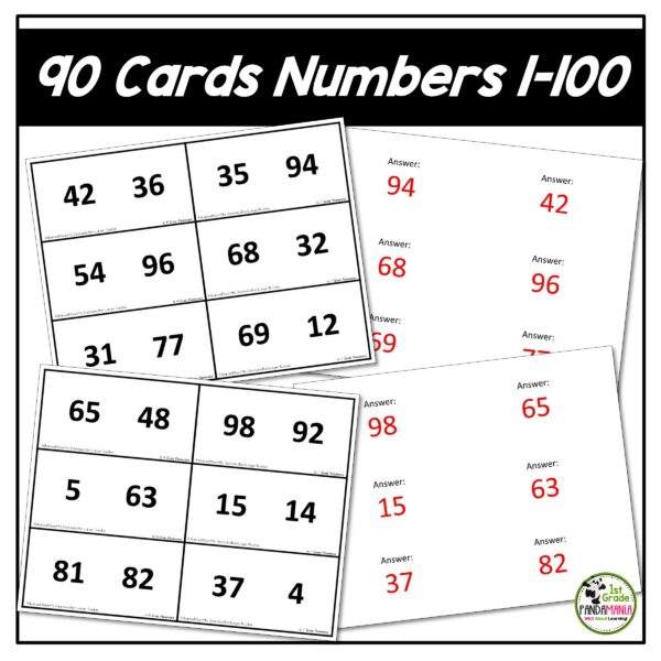 Larger Number (Advanced Quantity Discrimination) Number Sense Flash Cards 4