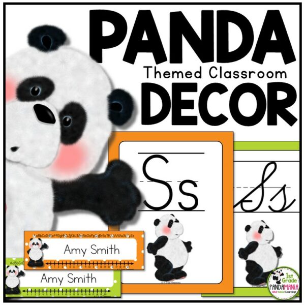 Classroom Decor: Panda Themed (with Editable Labels and Name Tags) 1