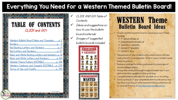 Western Cowboy Cowgirl Theme Bulletin Board EDITABLE Fillable pdf Names 3