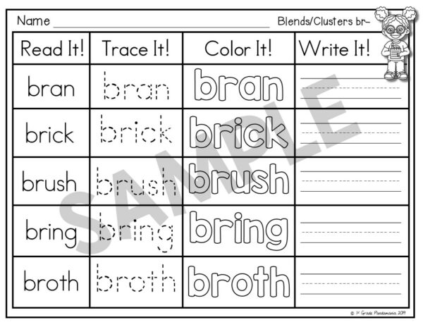 Consonant Blends Worksheets Phonics Activities (Beginning Ending) 2