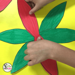 This poinsettia craft was hand-drawn by one of our teacher's mothers and has become a favorite Christmas craft idea for first graders since!