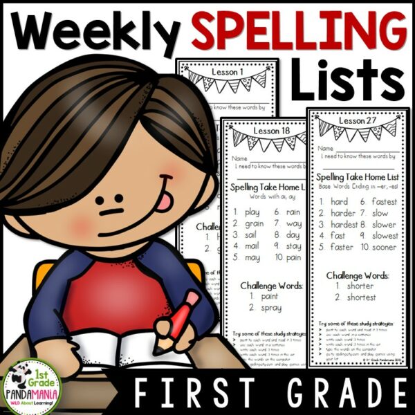 Included are 1st grade Houghton Mifflin Reading Lessons 1-30 weekly 1st grade spelling lists to send home with students at the beginning of each week.
