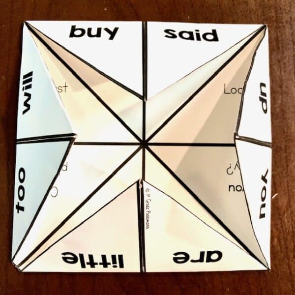 HMH Into Reading Sight Word Practice Cootie Catcher Centers 1st Grade 2020 5
