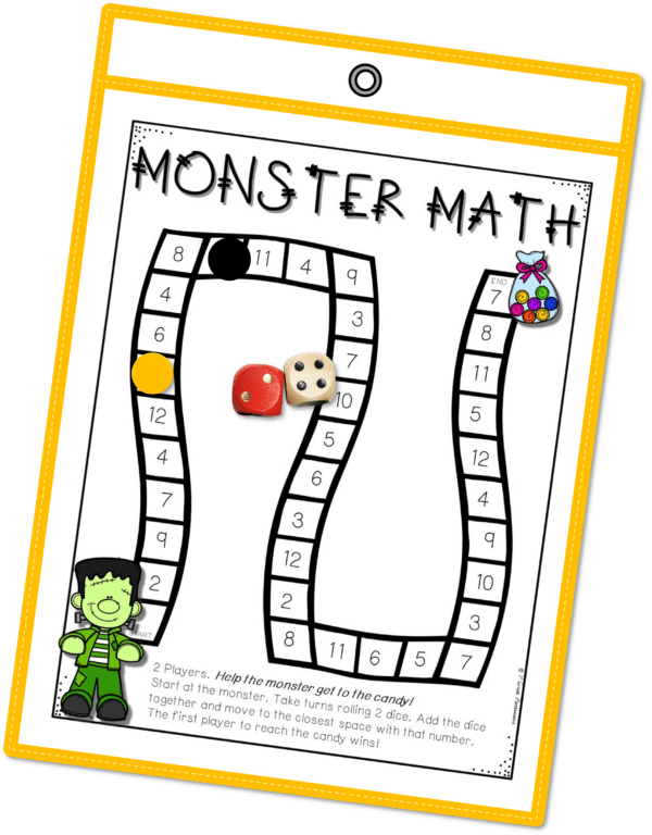 These Halloween Math Print and Play Games, Centers and Activities for 1st grade and 2nd grade are designed to quickly print and slide into sleeves or laminate.