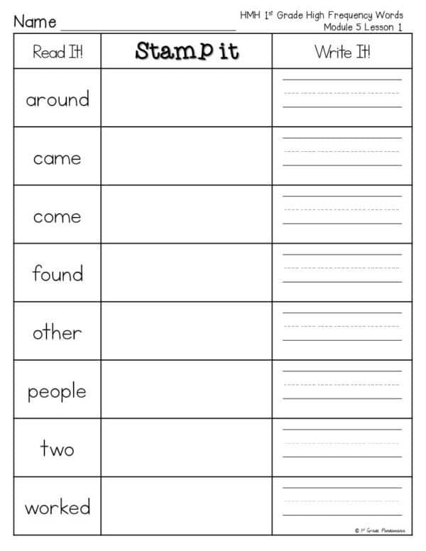 Use these HMH Into Reading Read, Stamp, Write Sight Word Centers all year long to practice sight word fluency.