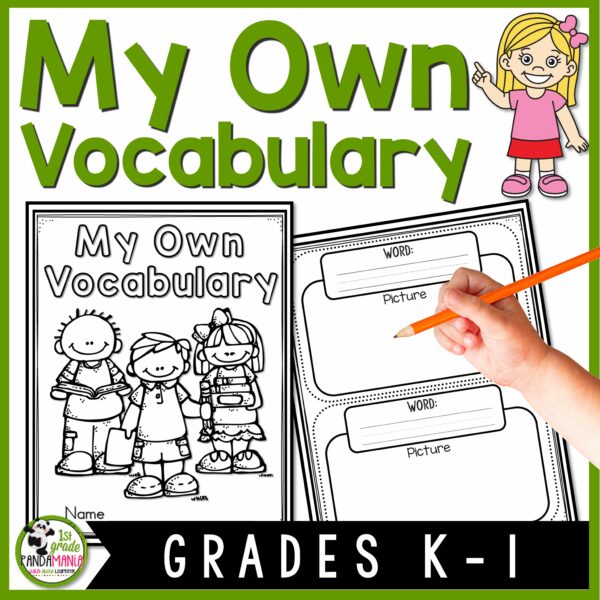 Students can record science, social studies, reading, and math vocabulary words, write sentences and illustrate them in this vocabulary notebook for the year.