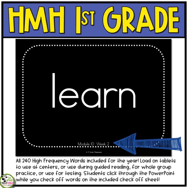 Use this HMH Into Reading Sight Word PowerPoint for testing and as a digital center using Google Slides.