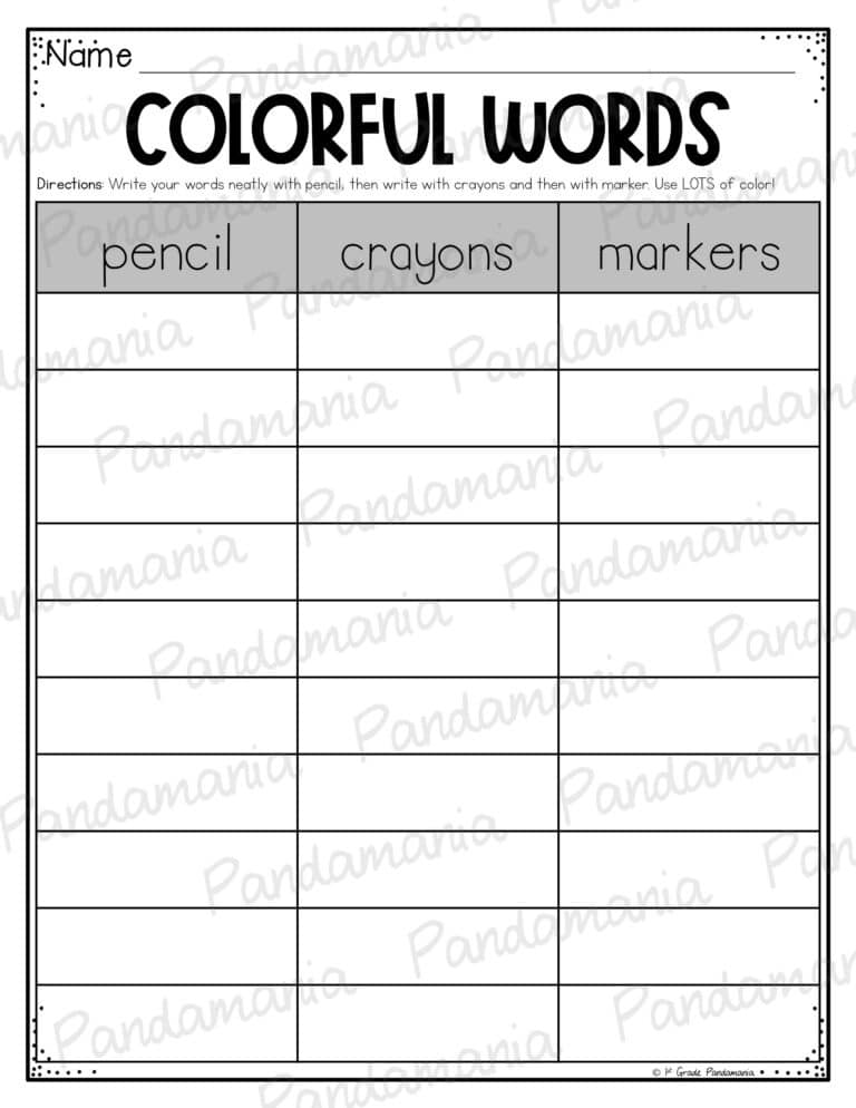 Spelling And Sight Word Activities For Any List Of 10 Words | 1st Grade ...
