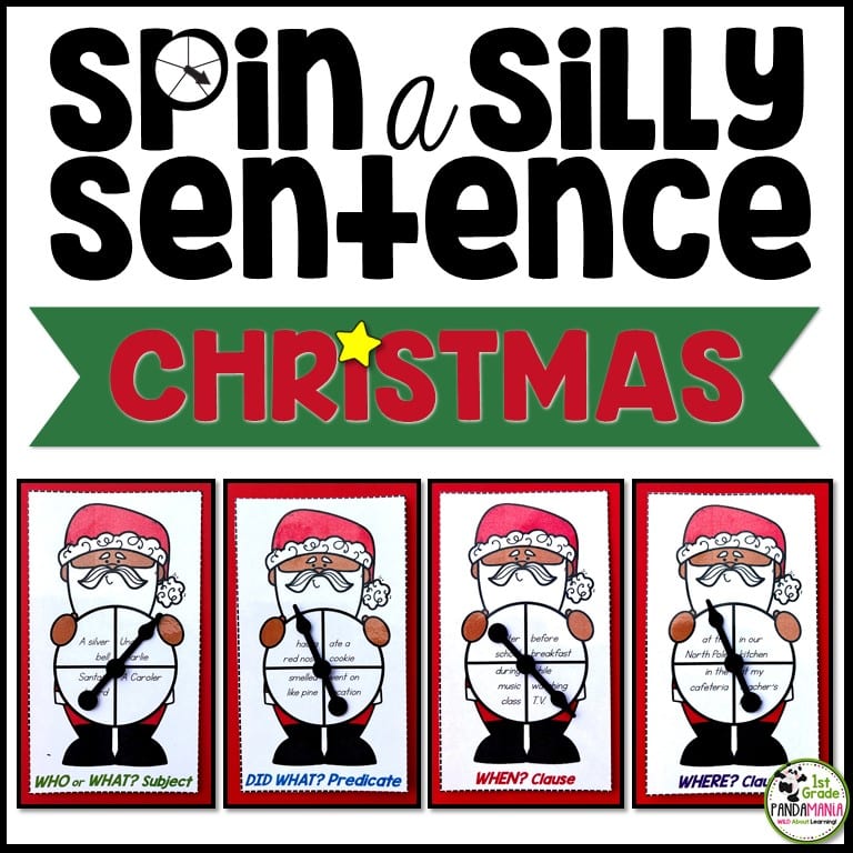 Christmas Writing Center Activities Spin a Silly Sentence