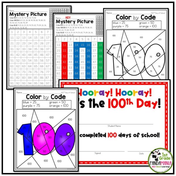 Get all your hundreds day 100th Day activities including games, centers, puzzles, book, crown and more in this huge pack.