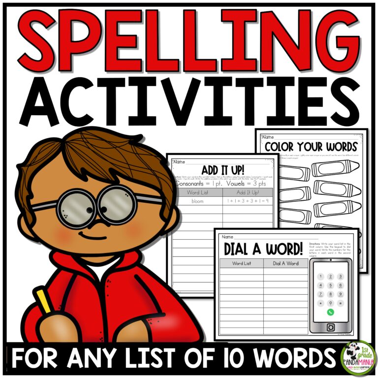 spelling and sight word activities