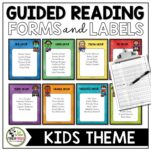 guided reading labels, kid theme