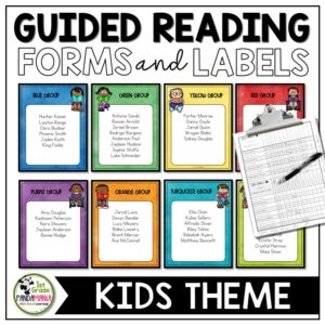 guided reading labels, kid theme
