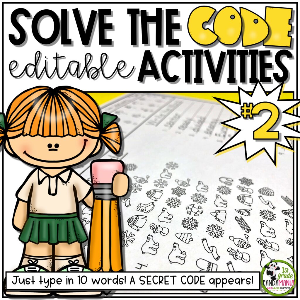 Wondering What To Do In Winter? Planning Part 1 - January 7 Spelling Activities for Any List of Words Solve The Code 10 Words #2