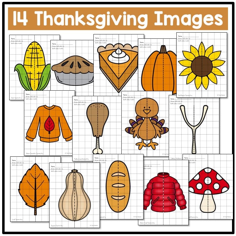 Thanksgiving Activities Lines of Symmetry Activities 1st, 2nd, 3rd Grades 4 Thanksgiving Activities Lines of Symmetry Activities 1st, 2nd, 3rd Grades - Image 4