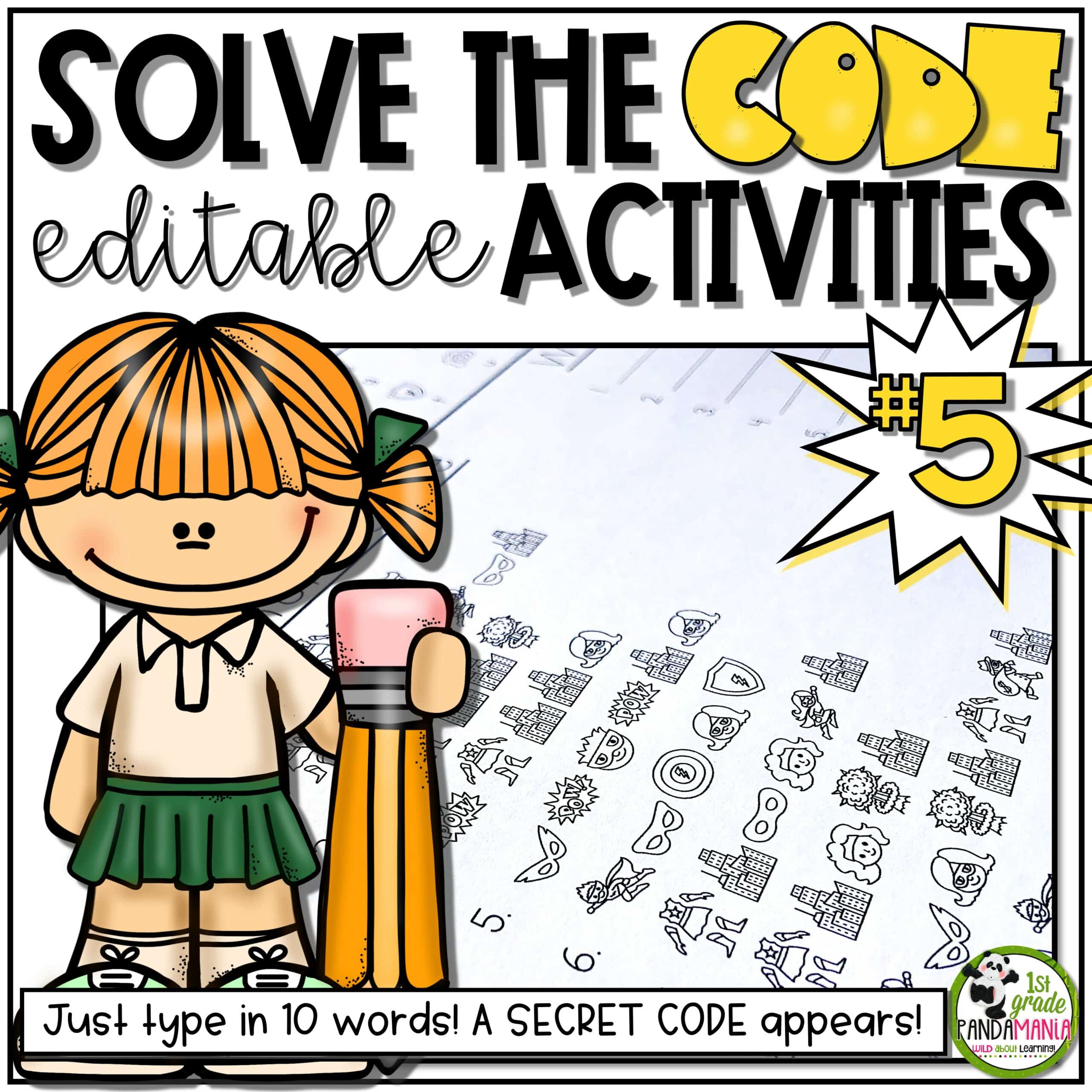 Spelling Activities for Any List of Words Solve The Code 10 Words #5 1 spelling activity for kids