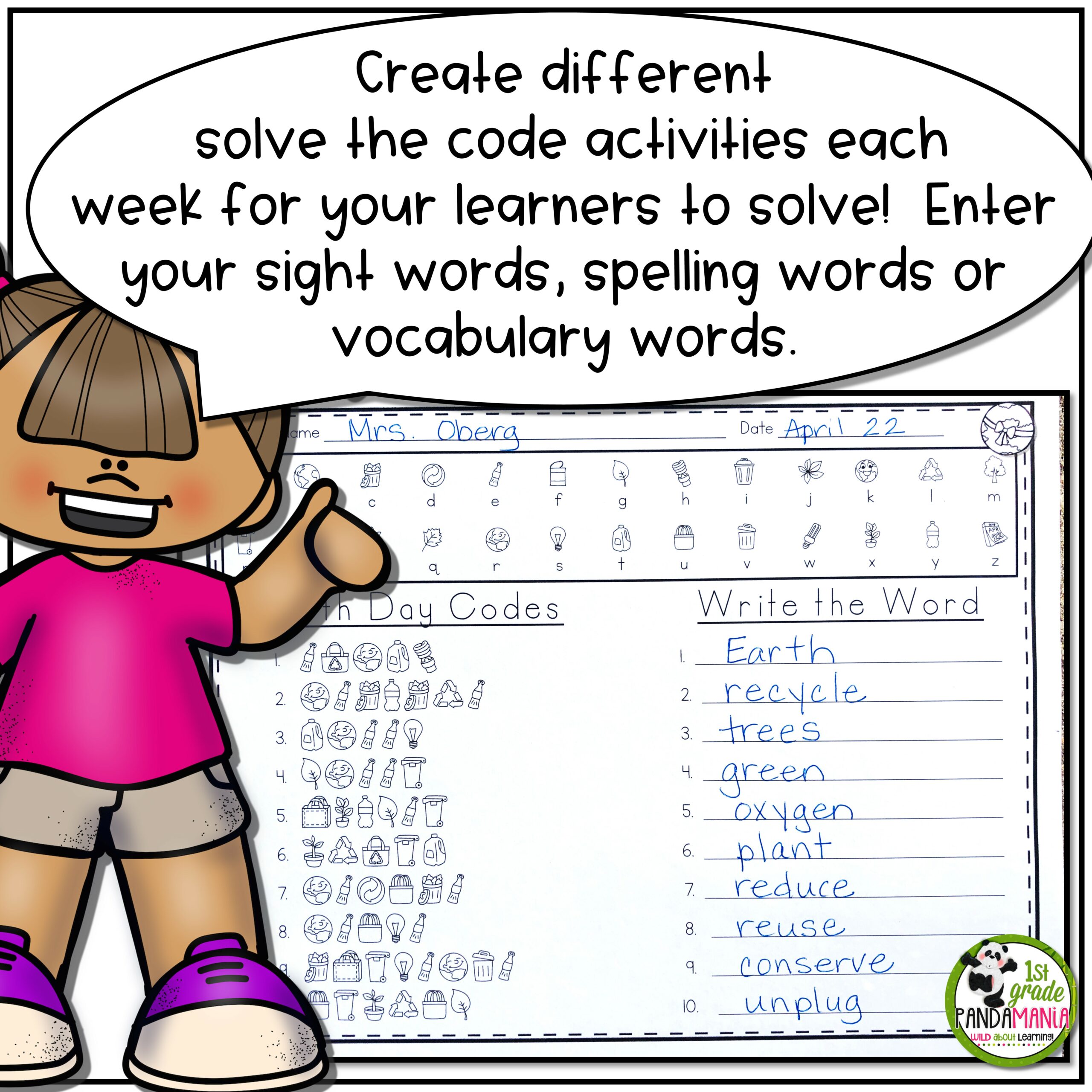 Spelling Activities for Any List of Words Solve The Code 10 Words #5 3 Spelling Activities for Any List of Words Solve The Code 10 Words #5 - Image 3