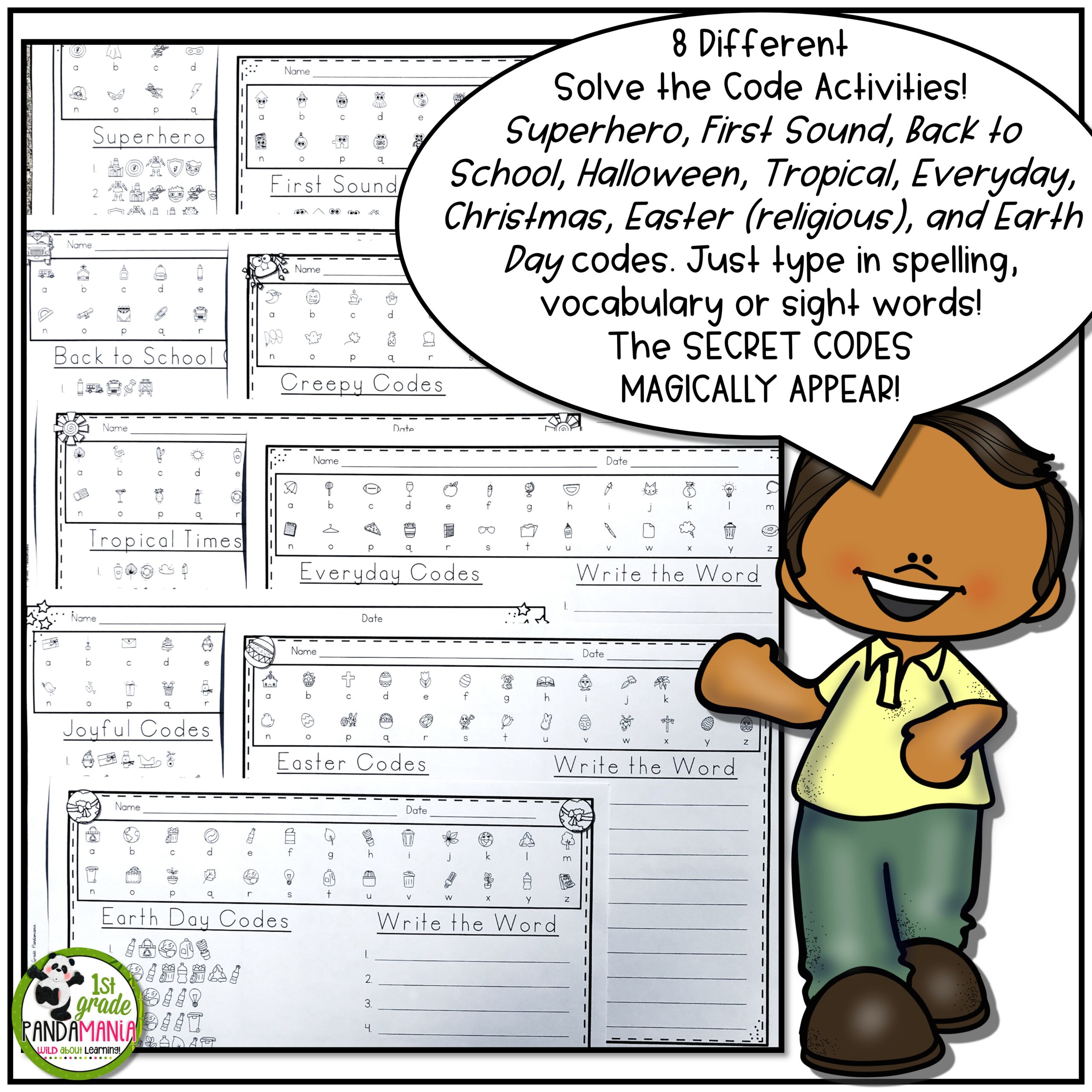 Spelling Activities for Any List of Words Solve The Code 10 Words #5 4 Spelling Activities for Any List of Words Solve The Code 10 Words #5 - Image 4