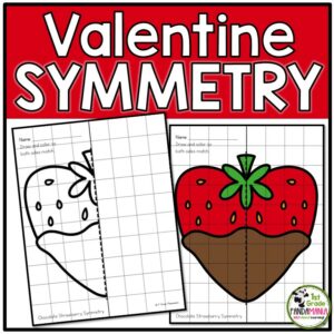 Valentine's Day lines of symmetry activity for kids