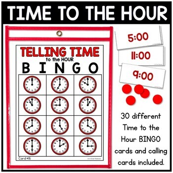 Telling Time with Time to the Hour and Half Hour BINGO 2 Telling Time with Time to the Hour and Half Hour BINGO 1