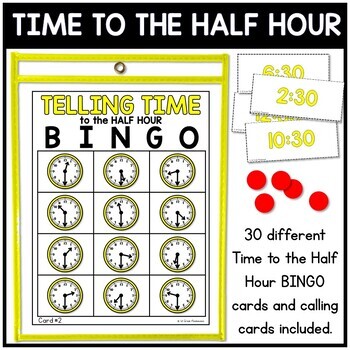 Telling Time with Time to the Hour and Half Hour BINGO 3 Telling Time with Time to the Hour and Half Hour BINGO 2