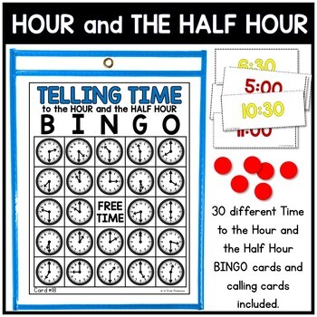 Telling Time with Time to the Hour and Half Hour BINGO 4 Telling Time with Time to the Hour and Half Hour BINGO 3