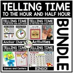Telling Time with Time to the Hour and to the Half Hour BUNDLE