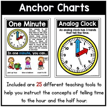 Telling Time with Time to the Hour and to the Half Hour BUNDLE 2 Telling Time with Time to the Hour and to the Half Hour BUNDLE 1