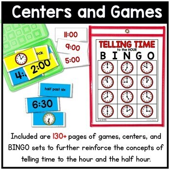 Telling Time with Time to the Hour and to the Half Hour BUNDLE 4 Telling Time with Time to the Hour and to the Half Hour BUNDLE 3