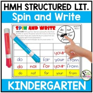HMH Into Reading Structured Literacy Kindergarten Spin and Write Center